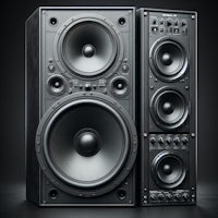 a pair of speakers on a black background